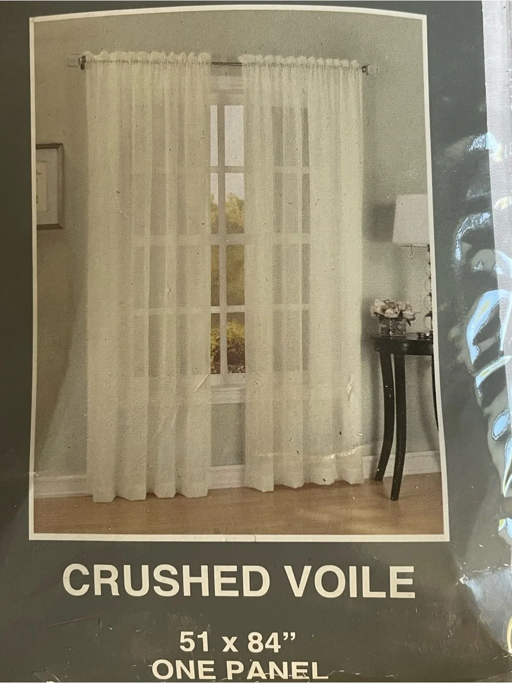 Crushed Voile Sheer Curtain Panel - White (Set of 2)